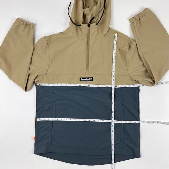 TIMBERLAND Men's Half-Zip Colorblocked Water-Resistant Windbreaker Jacket - Picture 9 of 10